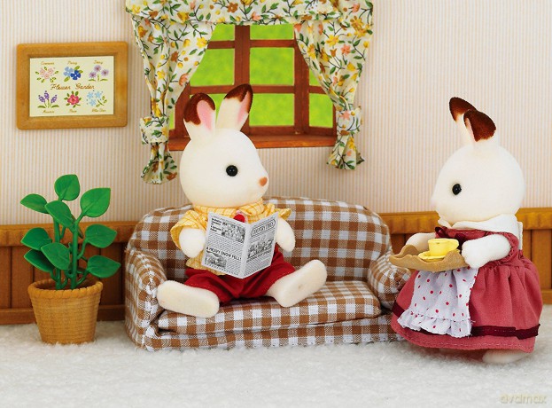 Sylvanian Families Zestaw tata królików czekoladowymi uszkami (kanapa)