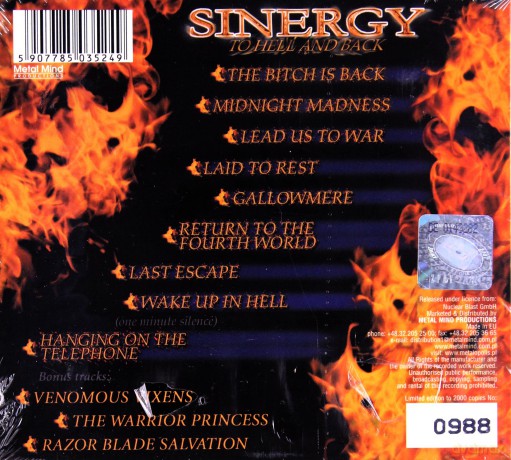 Sinergy: To Hell And Back (Remastered + Bonus Tracks) (digipack) [CD]