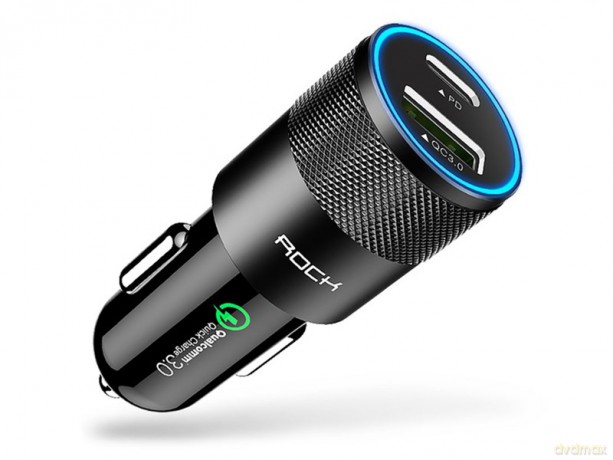 Ładowarka samochodowa USB-C Power Delivery QC (Rock)