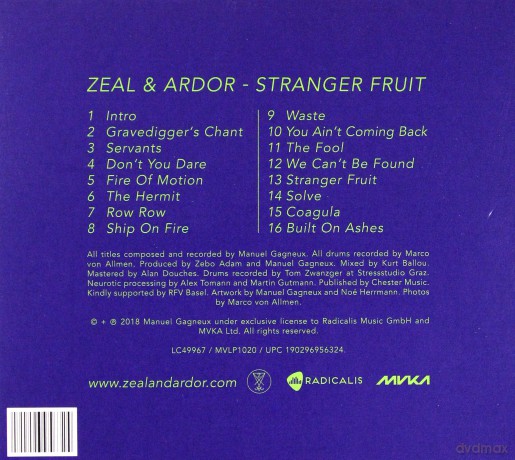 Zeal And Ardor: Stranger Fruit [CD]