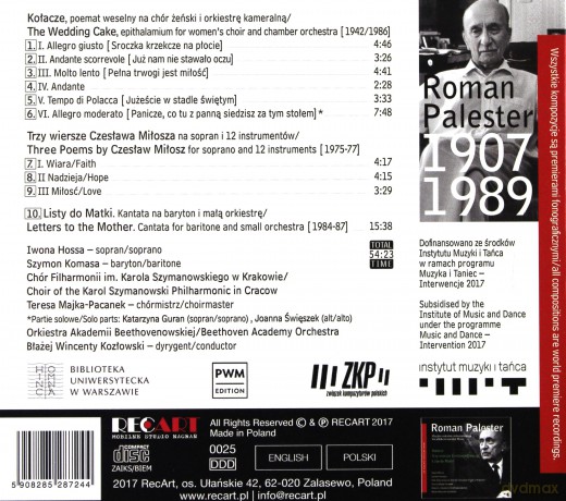 Roman Palester: Muzyka wokalno-instrumentalna [CD]