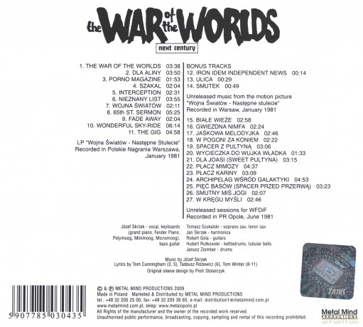 Józef Skrzek: Wojna Światów (Remastered + Bonus Tracks) (digipack) [CD]