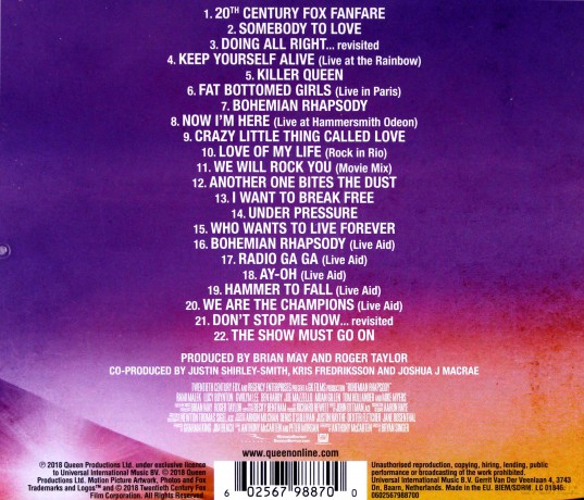 Bohemian Rhapsody soundtrack (Queen) [CD]