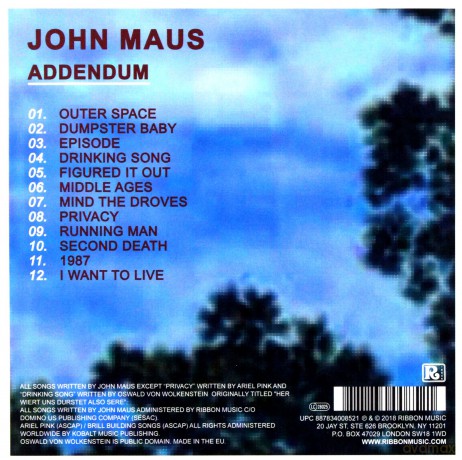 John Maus: Addendum [CD]