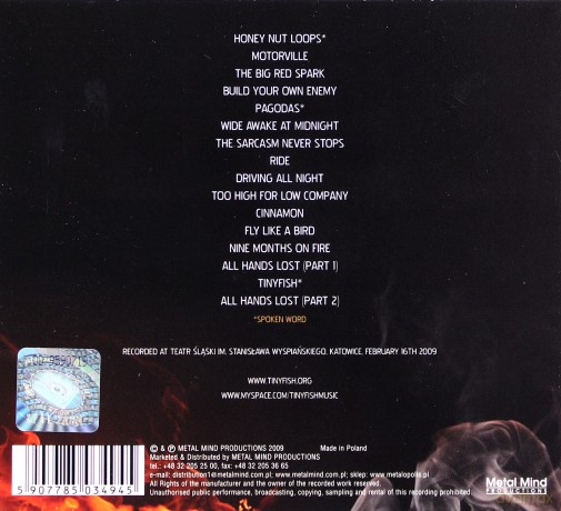 Tinyfish: One Night On Fire (digipack) [CD]