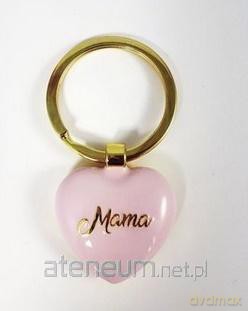 Brelok do kluczy - Mama (jasno różowe serce)