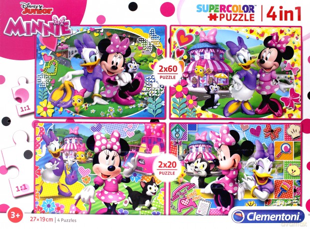 CLEMENTONI 2x20+2x60 el. Minnie Happy Helpers [PUZZLE]