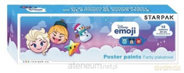 Farby plakatowe 12 kolorów 20 ml Emoji Frozen