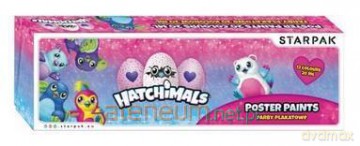 Farby plakatowe 12 kolorów 20 ml Hatchimals