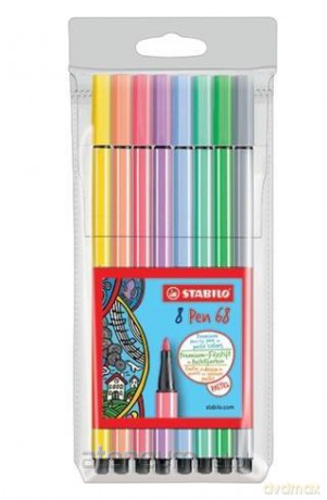 Flamastry Pen 68 pastel 8 kolorów