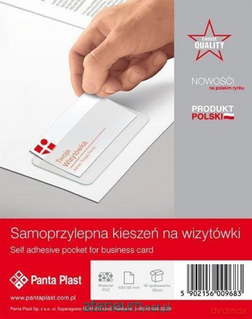 Kieszeń samoprzylepna na wizytówki 100x60 mm