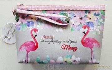 Kosmetyczka- Uśmiech to najlepszy..(flaming szara)