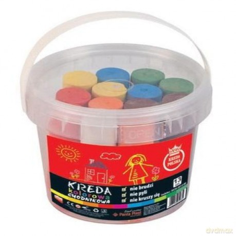 Kreda kolorowa chodnikowa w wiaderku 13 sztuk