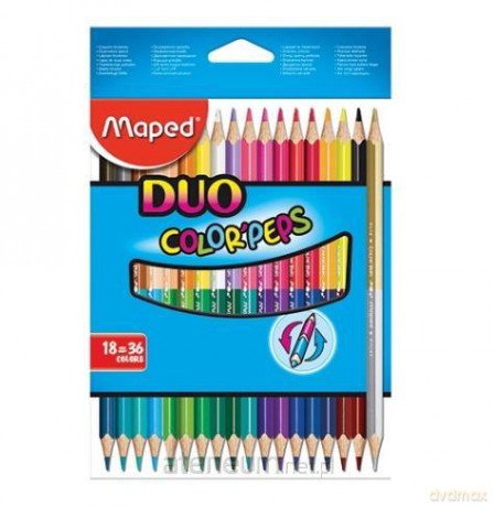 Kredki Colorpeps Duo dwustronne 18=36kolorów