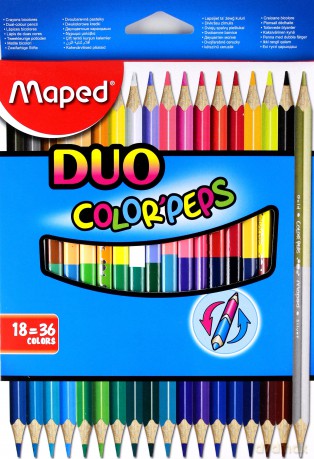 Kredki Colorpeps Duo dwustronne 18=36kolorów