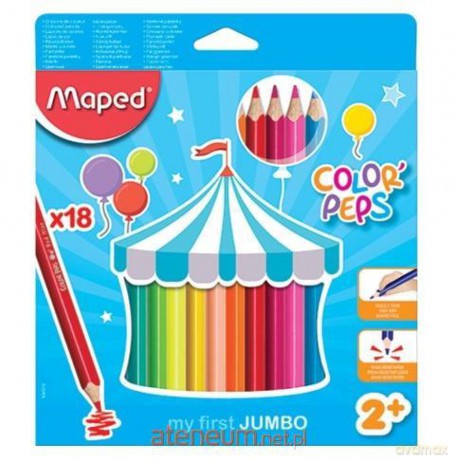 Kredki Colorpeps Jumbo trójkątne 18 kolorów