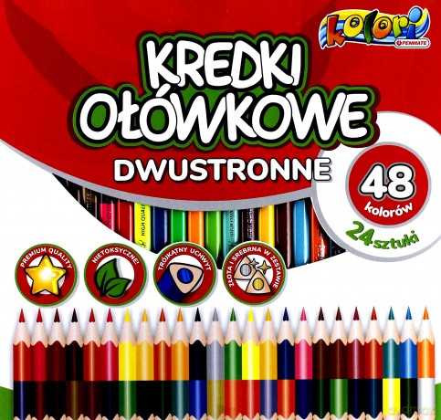 Kredki Premium Kolori dwustronne 48 kolor.