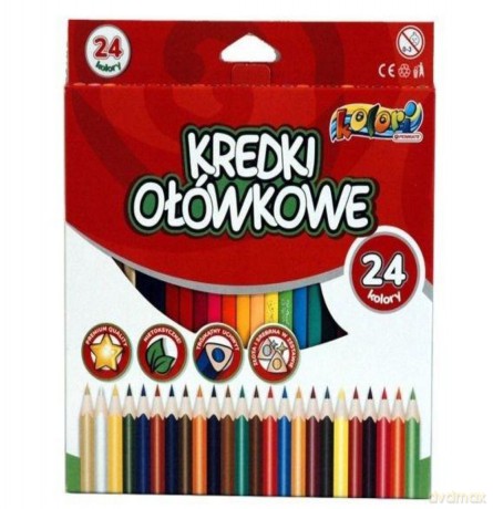 Kredki Premium Kolori ołówkowe 24 kolory