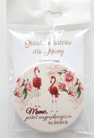 Lusterko składane - Mamo jesteś (białe flaming)