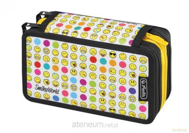 Piórnik 31 części potrójny Smiley Rain Faces