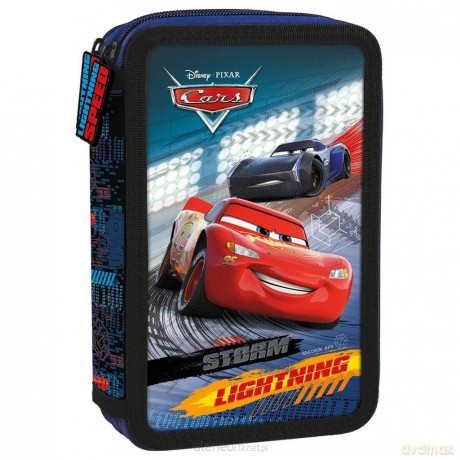 Piórnik z wyposażeniem 2-komorowy Cars 44