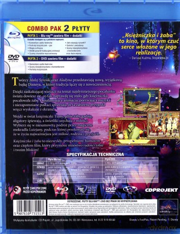 Księżniczka i żaba (Disney) [Blu-Ray]+[DVD] (Królewna)