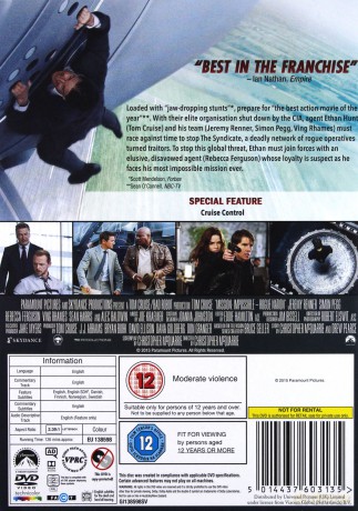 Mission: Impossible - Rogue Nation [DVD]