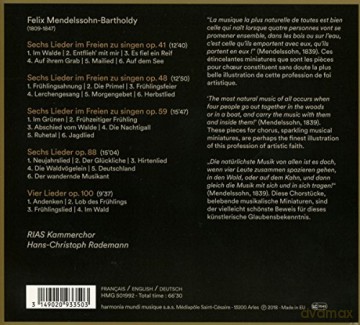 Mendelssohn: Choral Works Rias Kammerchor Rademann (digipack) [CD]