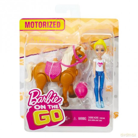 Barbie on the Go Kucyk + lalka