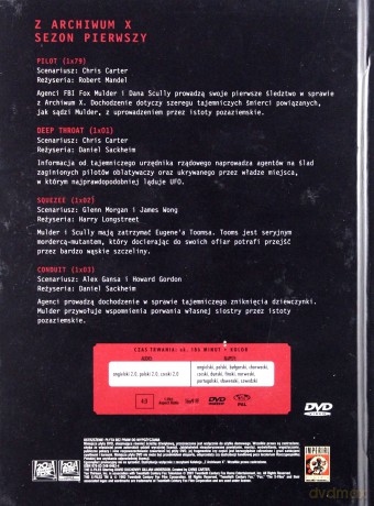 Z Archiwum X sezon 1 odc. 1-3 + odcinek pilotujący [DVD]