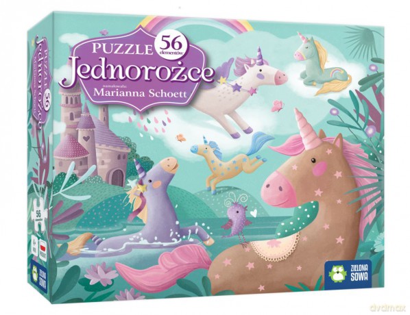 ZIELONA SOWA 56 el. Jednorożce [PUZZLE]