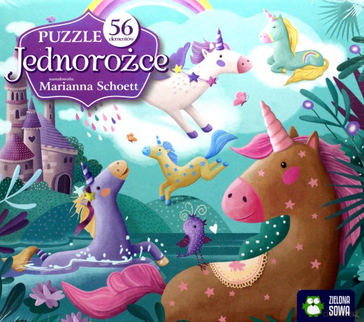 ZIELONA SOWA 56 el. Jednorożce [PUZZLE]