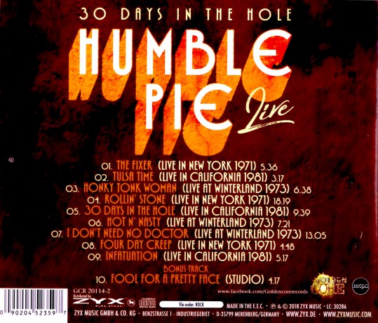 Humble Pie: 30 Days In The Hole [CD]