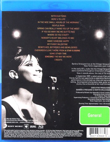 Barbra Streisand: One Night Only Barbra Streisand and Quartet at the Village Vanguard September 26, 2009 [Blu-Ray]