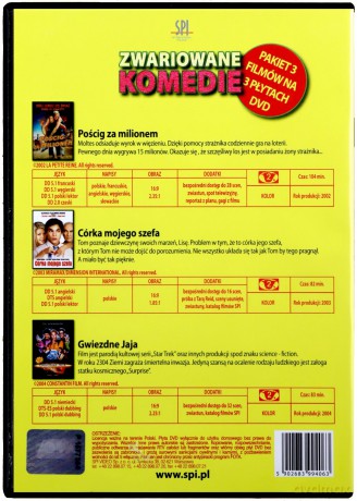 Zwariowane komedie: Gwiezdne Jaja / Pościg za milionem / Córka mojego szefa [3DVD]