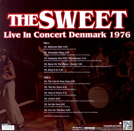 The Sweet: Live In Concert 1976 [Winyl]