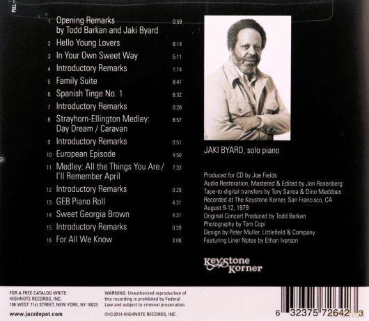 Jaki Byard: The Late Show [CD]