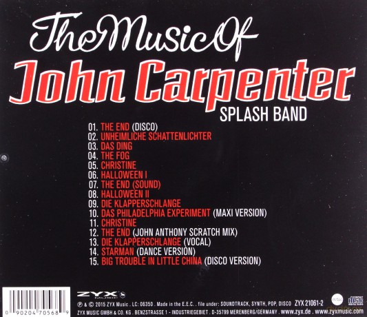 Splash Band: The Music Of John Carpenter [CD]