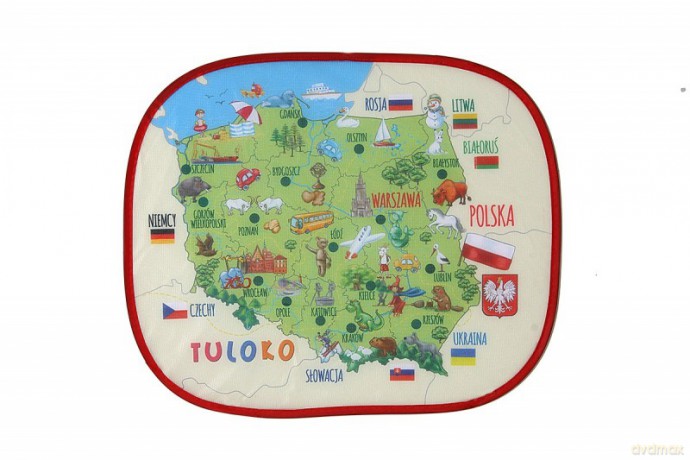 Osłonka przeciwsłoneczna z mapą Polski