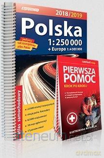 Atlas samochodowy Polska 2018/19 + Pierwsza pomoc [KSIĄŻKA]