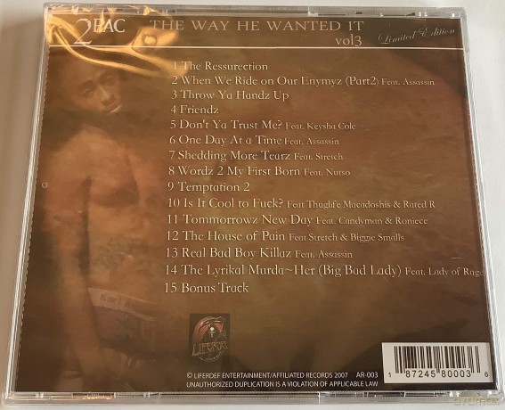 2Pac: The Way He Wanted It Vol.3 [CD]