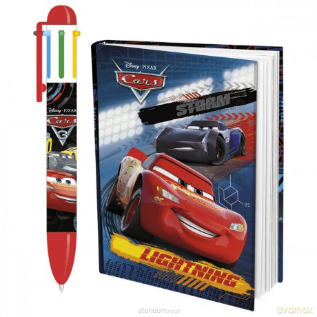 Zestaw długopis + notes w oprawie Cars