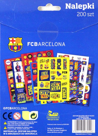 Zestaw nalepek w teczce 200 FC Barcelona