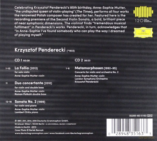 Anne Sophie Mutter: Hommage A Penderecki [2CD]