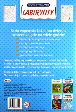Pomyśl i pokoloruj. Labirynty [KSIĄŻKA]