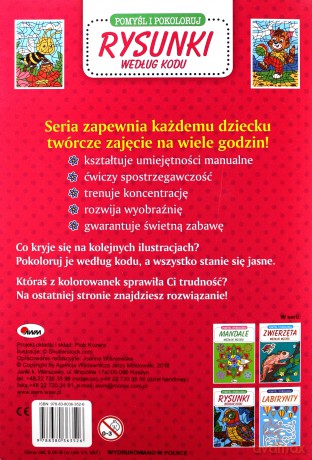 Pomyśl i pokoloruj. Rysunki według kodu [KSIĄŻKA]