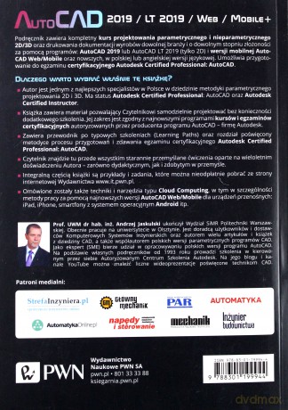 AutoCAD 2019 lt 2019 web mobile+ kurs projektowania parametrycznego i nieparametrycznego 2D i 3D - Andrzej Jaskulski [KSIĄŻKA]