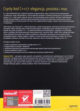 Czysty kod w c++ 17. Oprogramowanie łatwe w utrzymaniu - Stephan Roth [KSIĄŻKA]