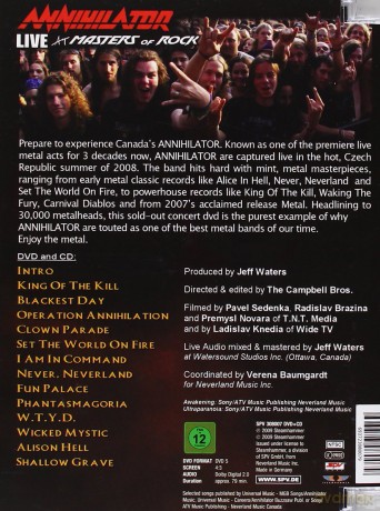 Annihilator: Live At Masters Of Rock [CD]+[DVD]