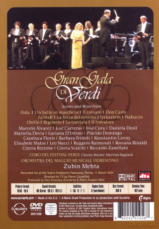 Domingo - Carrearas - Metha: Verdi - Opera Arias - Gran Gala Di Verdi - Maggio Musicale Fiorentino [DVD]